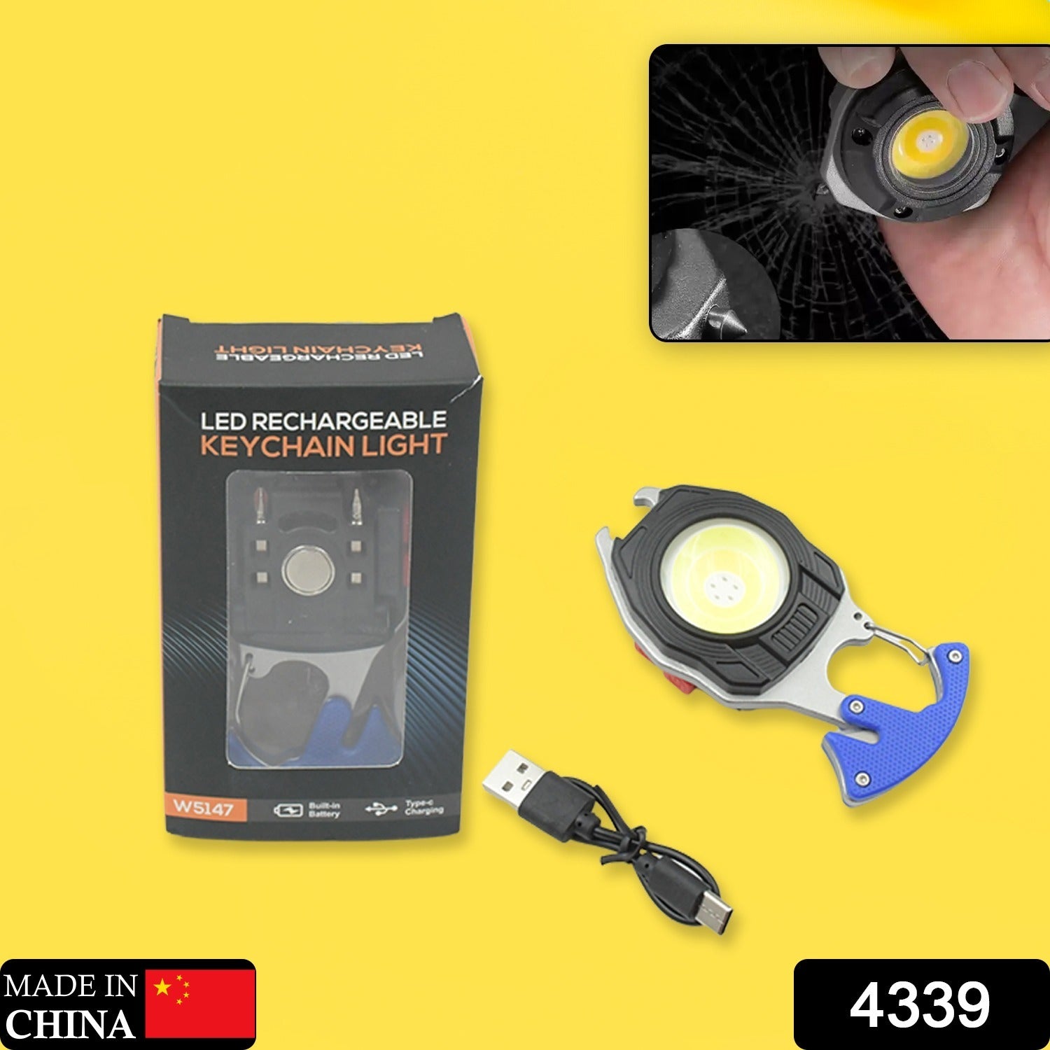 ALVENZA Rechargeable LED Keychain Flashlight – 6 Modes, Super Bright | Indo Glow