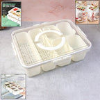 ALVENZA 6-Compartment Fridge Storage Box – Leak-Proof, Space-Saving Organizer