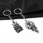 ALVENZA Mahakal Trishul Metal Keychain Set – Durable Devotional 2-Pc