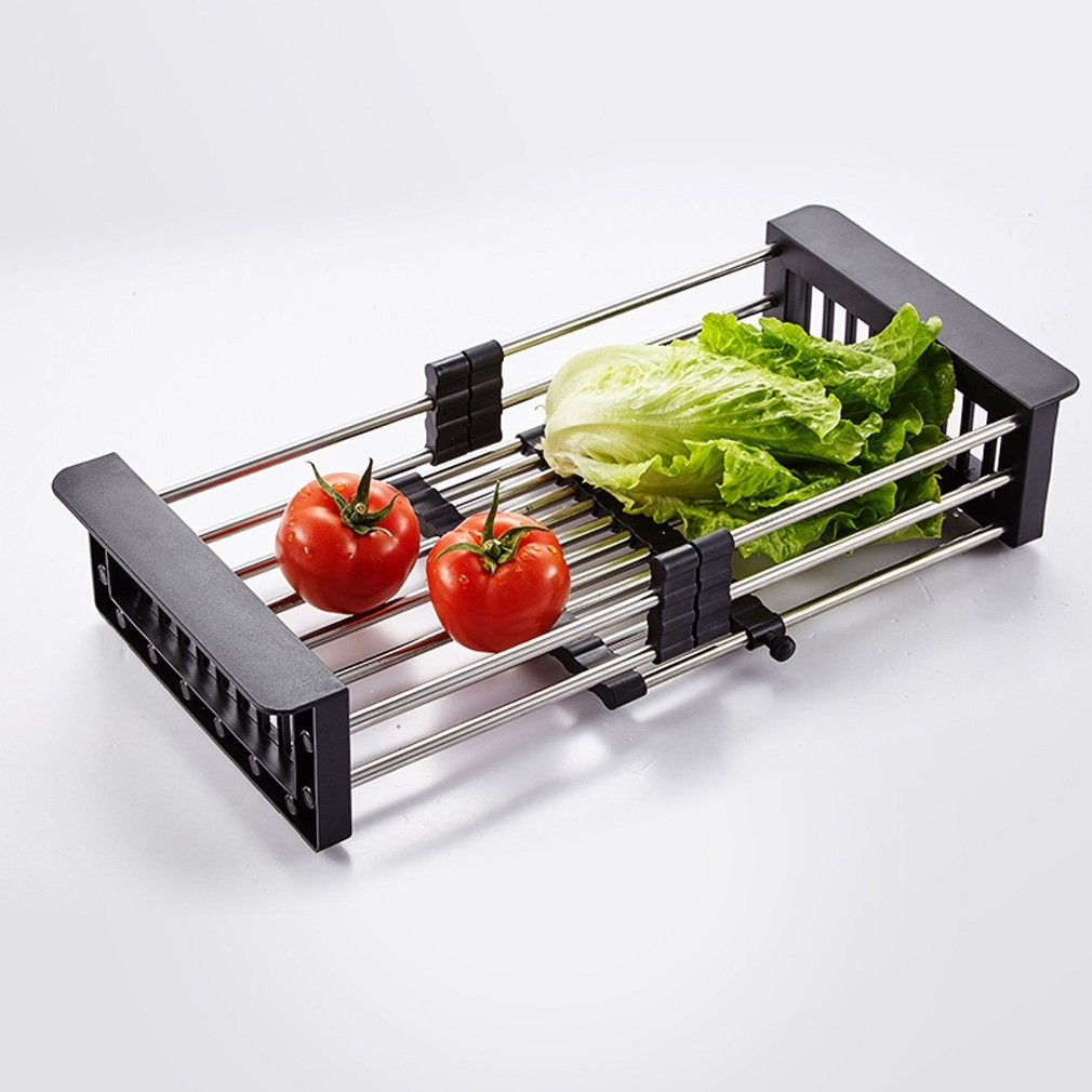 ALVENZA Expandable Dish Drainer – Stainless Steel Over Sink Rack | CookAura
