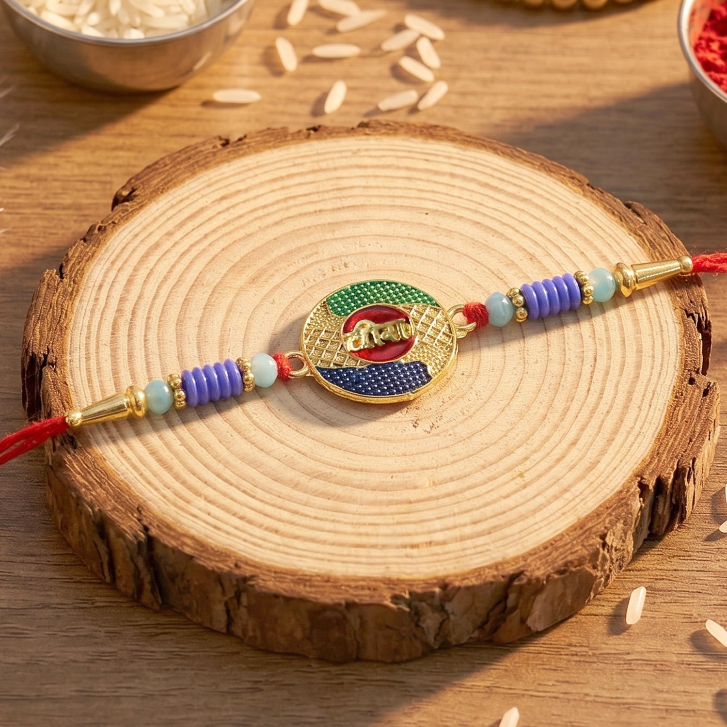 ALVENZA Rakhi – Traditional Festive Thread with Decorative Beads