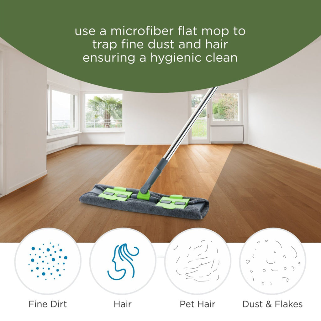ALVENZA Microfiber Flat Mop – Wet & Dry, 360° Rotating Head | Ganesh