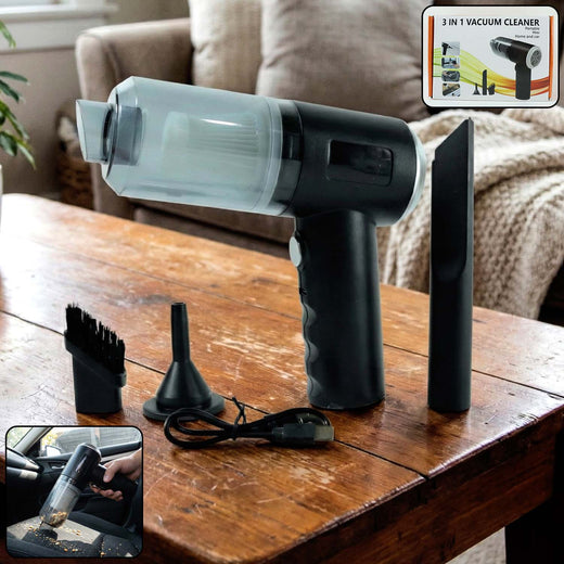 Mini Car Vacuum – Wireless, Portable & 3-in-1 Cleaner