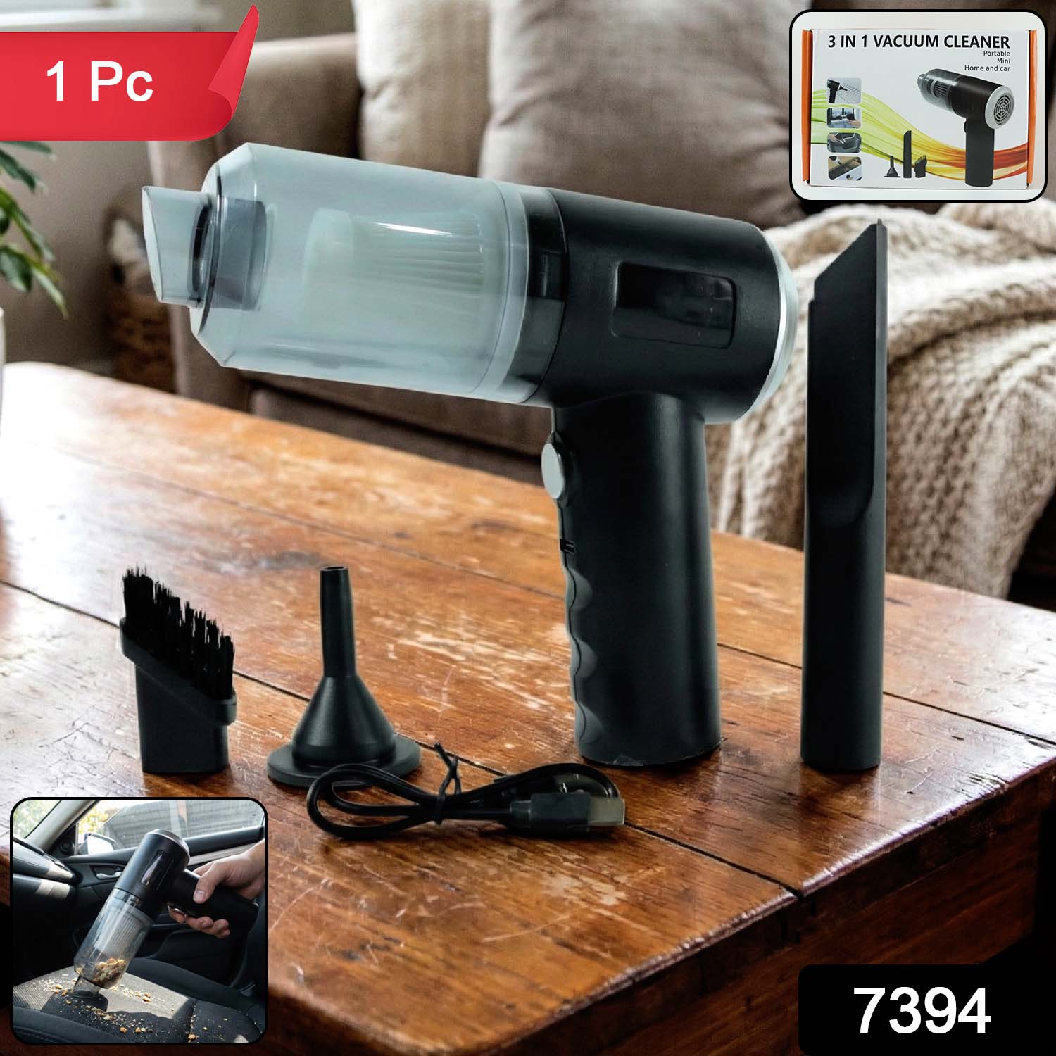 ALVENZA Mini Car Vacuum – Wireless, Portable & 3-in-1 Cleaner | Storenzo