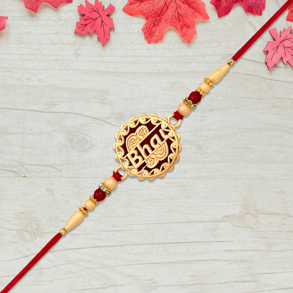 ALVENZA Bhai Rakhi - Elegant traditional thread with decorative beads for brother