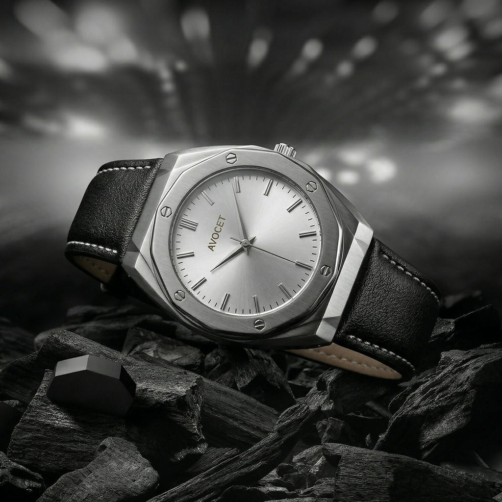 Men's Octagonal Silver Dial Watch – Elegant & Modern Design