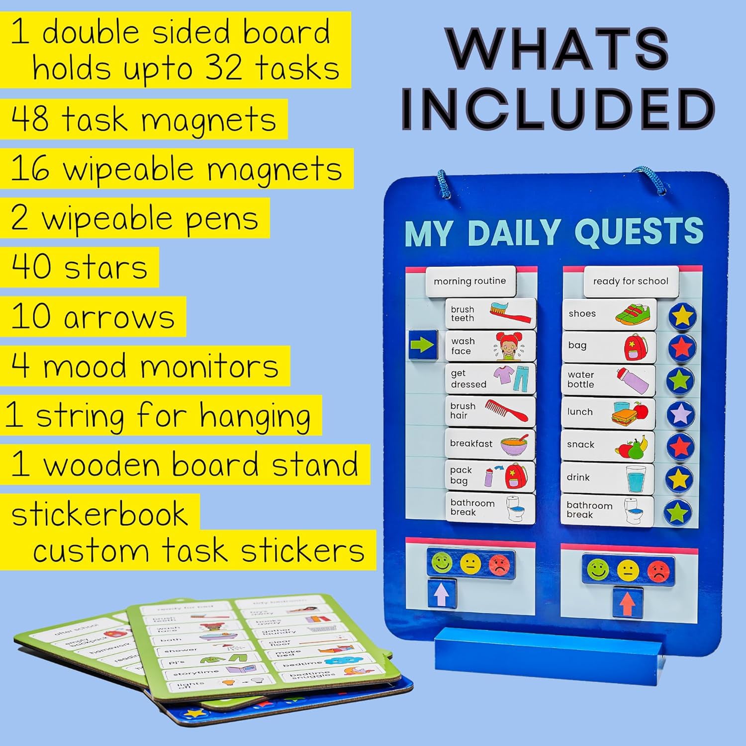 Magnetic Routine Board Engaging Habit Tracker for Kids - Detail View 5