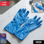 Waterproof Rubber Cleaning Gloves Reusable & Durable for Household Tasks - Side View