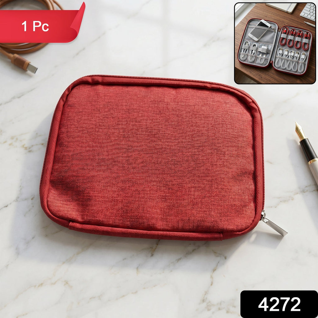 Multi-zip Pouch Organizer Compact Storage for Travel & Home - Side View