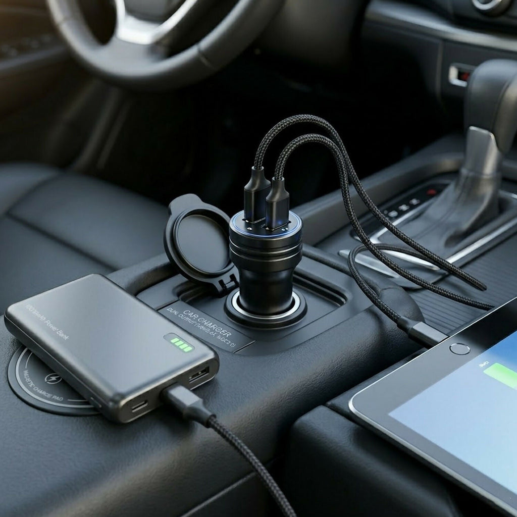 ALVENZA Dual USB Car Charger – Fast Charging Adapter for Mobile Devices
