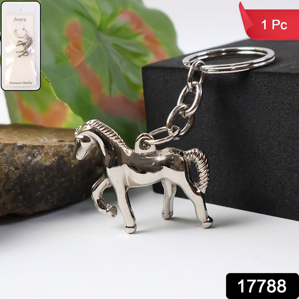 ALVENZA Metallic Horse Keychain – Durable Polished Chrome Accessory