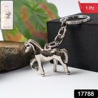 ALVENZA Metallic Horse Keychain – Durable Polished Chrome Accessory