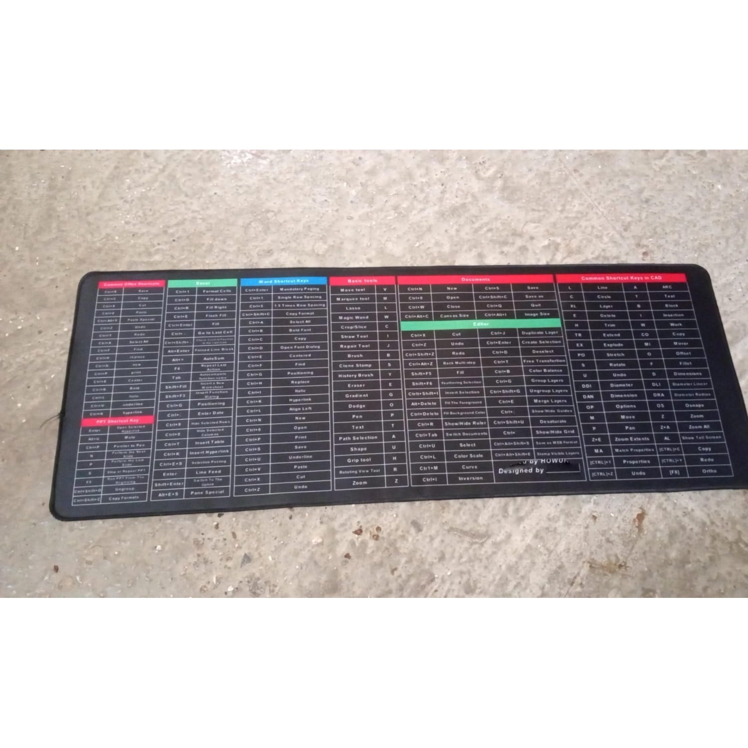 ALVENZA Shortcut Keyboard Mat – Large Anti-Slip Desk Pad | worko