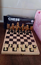 Folding Wooden Chess Set Portable 30x30cm Board | Boardoria - Detail View 7