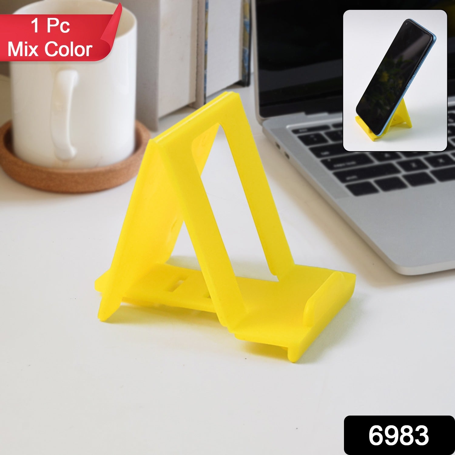 ALVENZA Mobile Phone Stand – Adjustable Foldable & Portable Plastic Holder