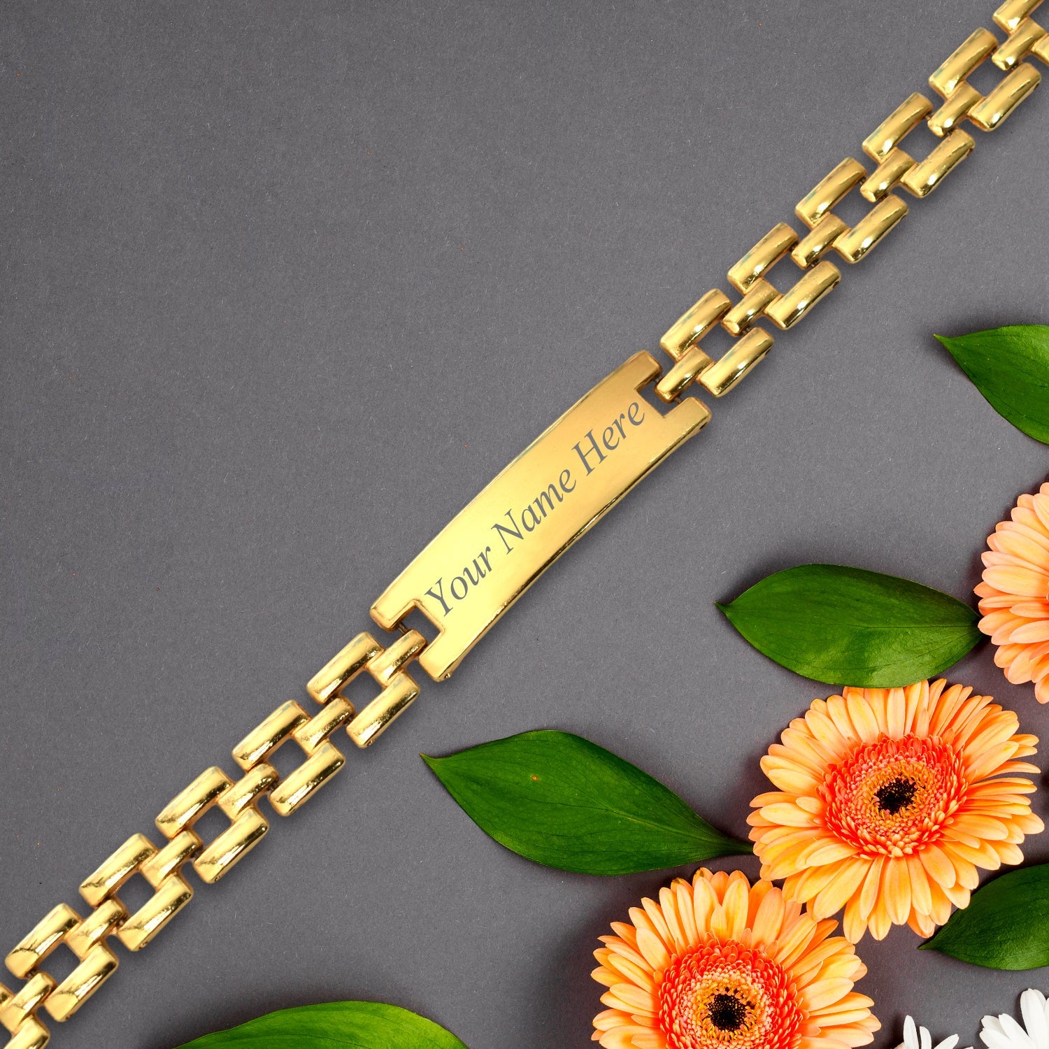 ALVENZA Customized Engraved Bracelet - Personalized Plate | CustomSpot