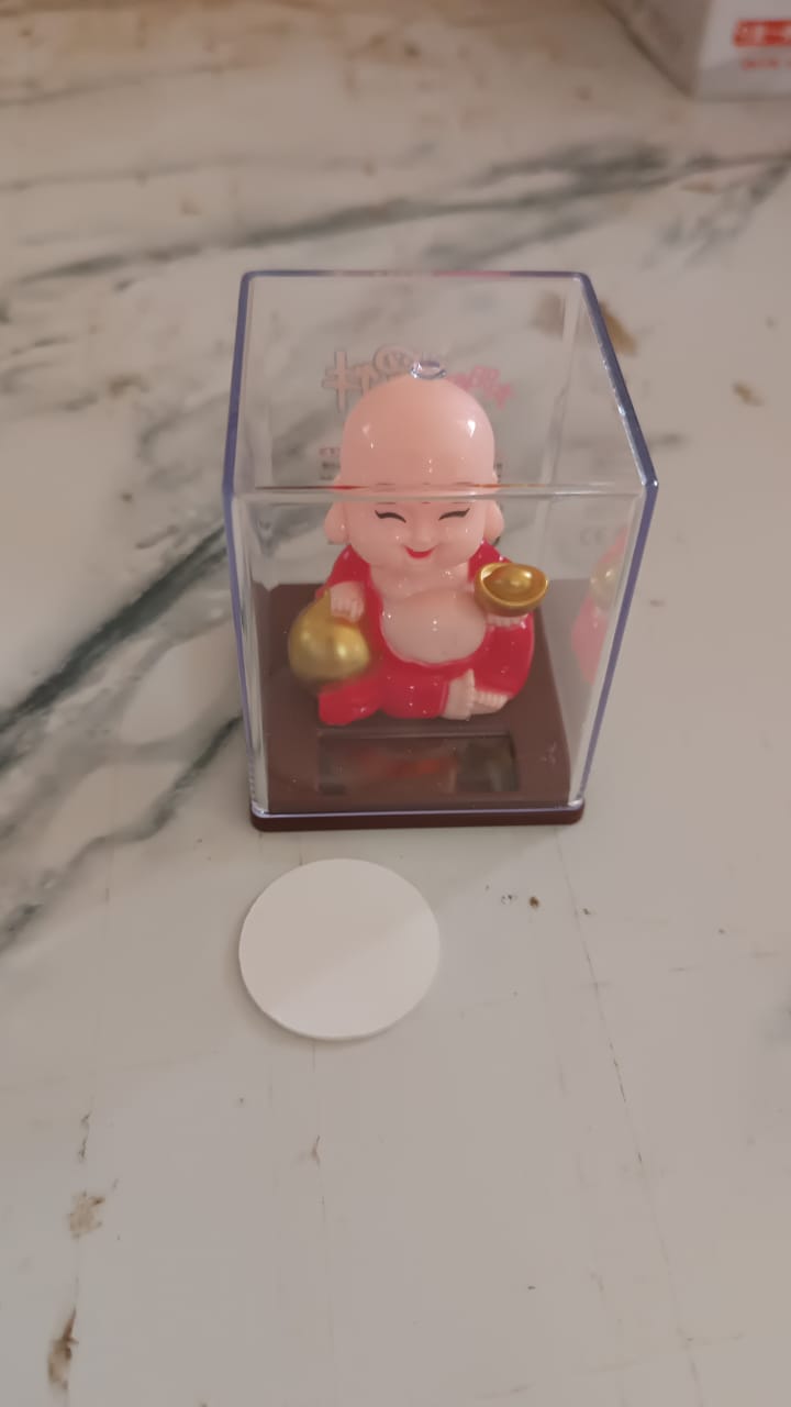 ALVENZA Solar Buddha Car Ornament – Moving Head Dashboard Decor | PowerXpert