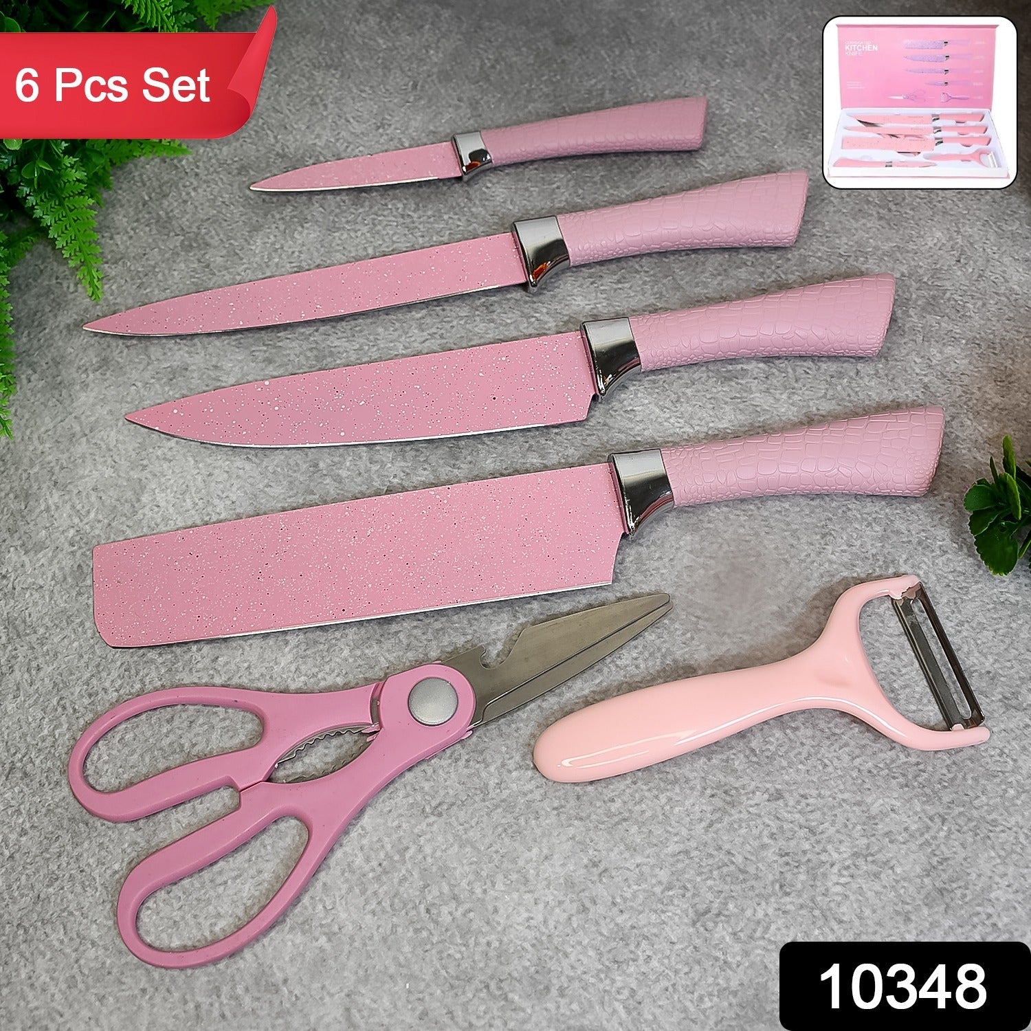 ALVENZA Chef Knife Set – 6 Pcs Stainless Steel Ceramic Coated | Quickslice