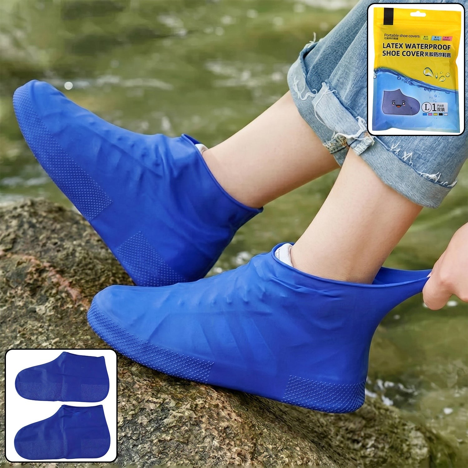 Silicone Waterproof Shoe Cover Reusable, Non-Slip Rain Protector