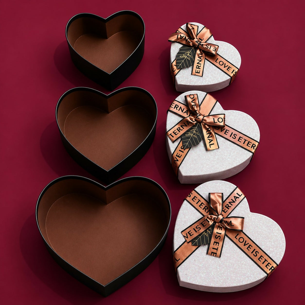 ALVENZA Heart-Shaped Gift Box Set of 3 – Elegant & Reusable Packaging