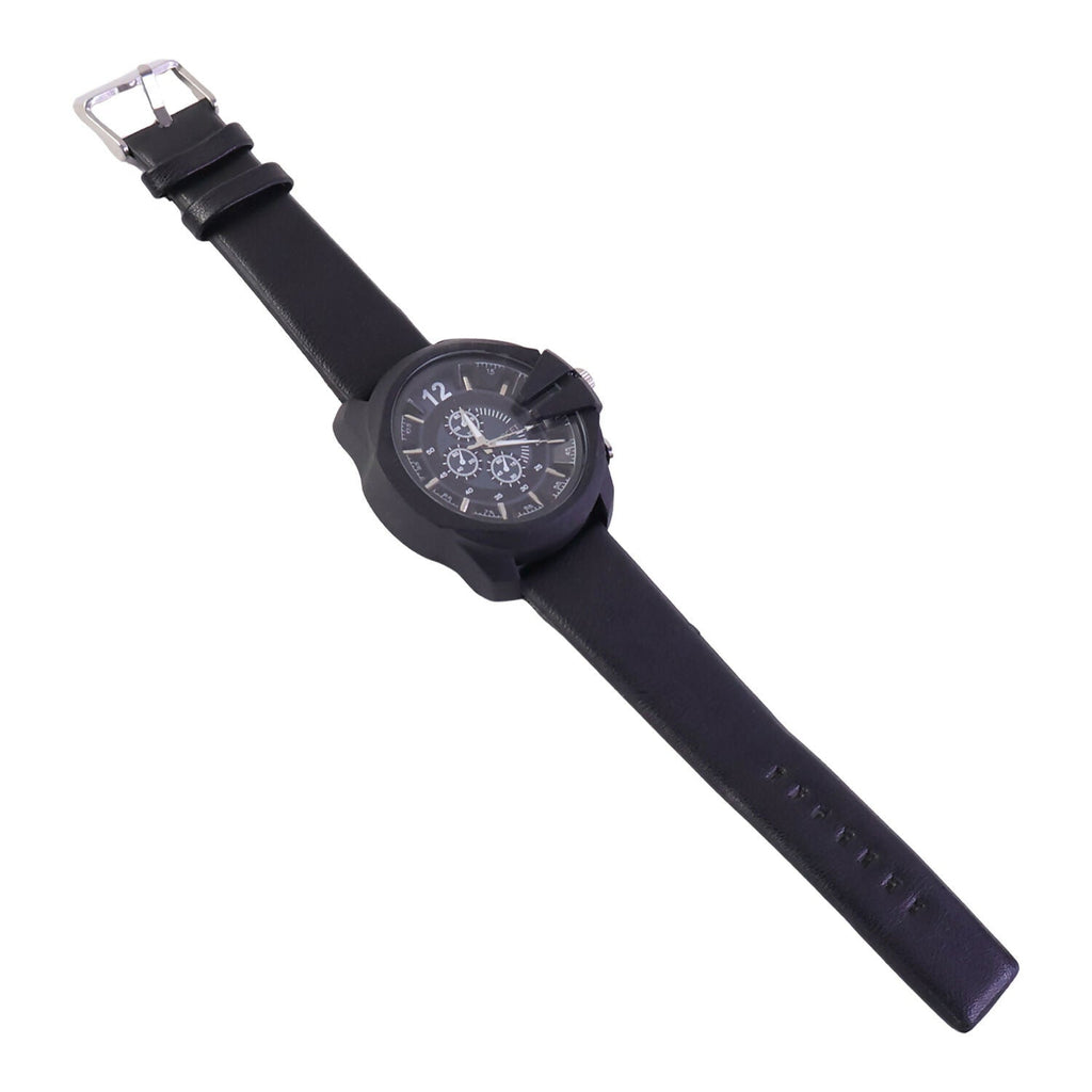 Black Multi-Dial Chronograph Watch – Rugged & Sporty Style