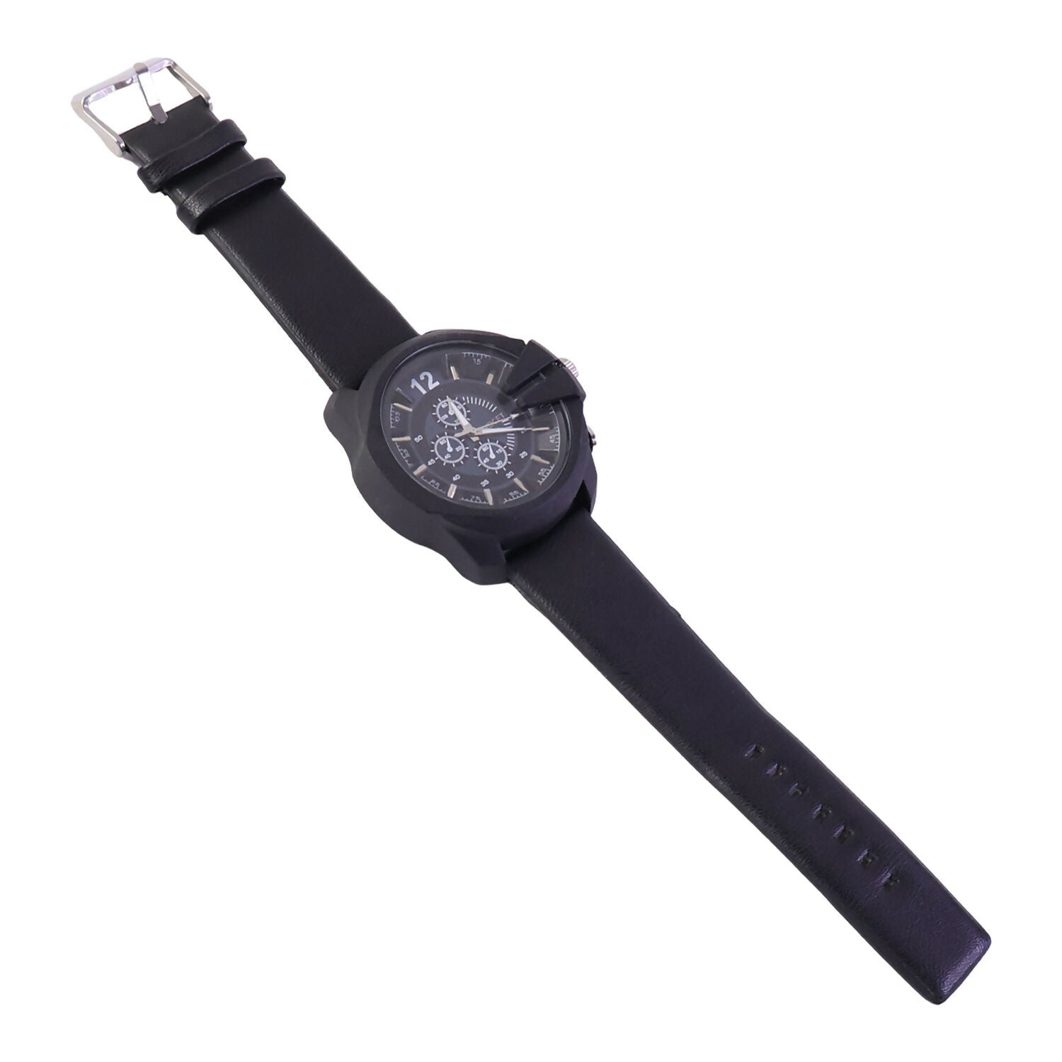 Black Multi-Dial Chronograph Watch – Rugged & Sporty Style