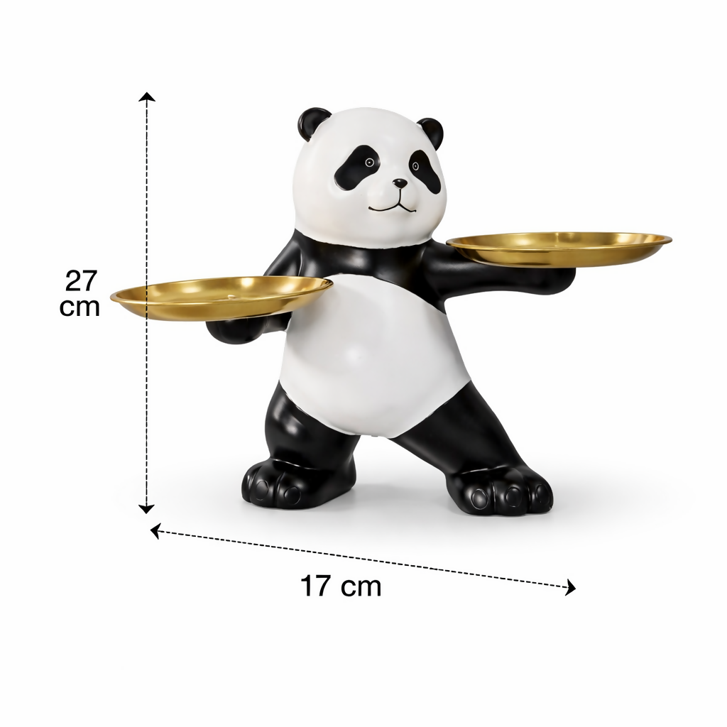 ALVENZA Panda Tray Holder – Charming Dual Plates for Home & Office