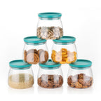 ALVENZA Airtight Storage Jars – Matka Shape, 900ml Set of 6 | Velvet Wheels