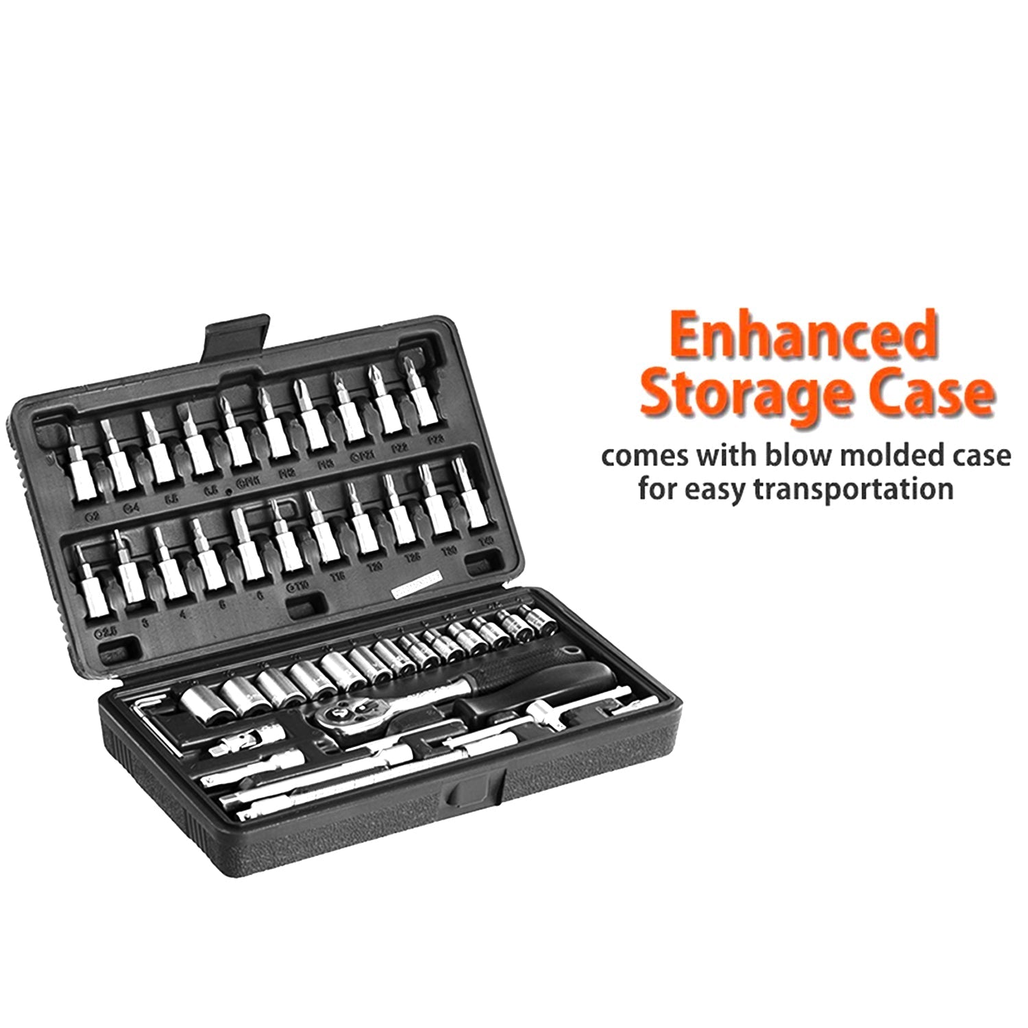 ALVENZA Socket Set – 46 Pcs 1/4" Drive Tool Kit | RaceVault