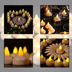 Flameless Floating Candles Safe & Long-lasting Water Decor - Front View