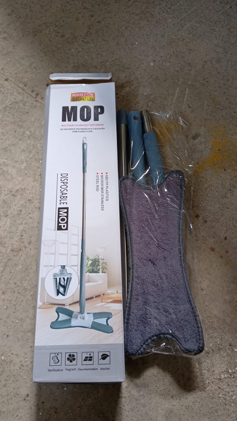 ALVENZA Hands-Free Mop – X-Shape Microfiber Squeeze | Storenzo