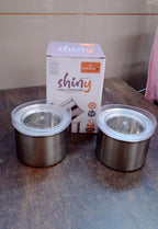 Airtight Stainless Steel Containers See-Through Lid, 500ML (Set of 2) | Konvex - Detail View 7