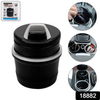 ALVENZA Car Ashtray with Lid & Blue LED Light – Portable Smokeless Design