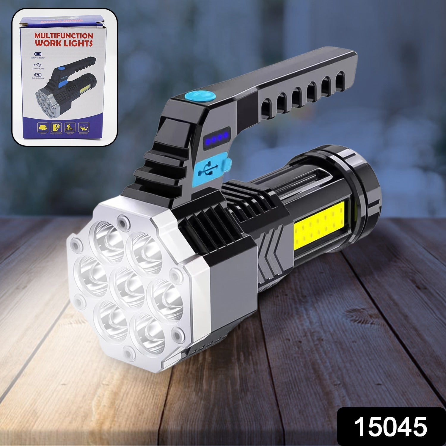 ALVENZA Rechargeable LED Flashlight – Portable 7-LED COB Torch | PHOBIA