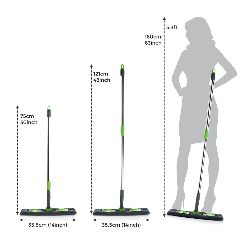 ALVENZA Microfiber Flat Mop – Wet & Dry, 360° Rotating Head | Ganesh