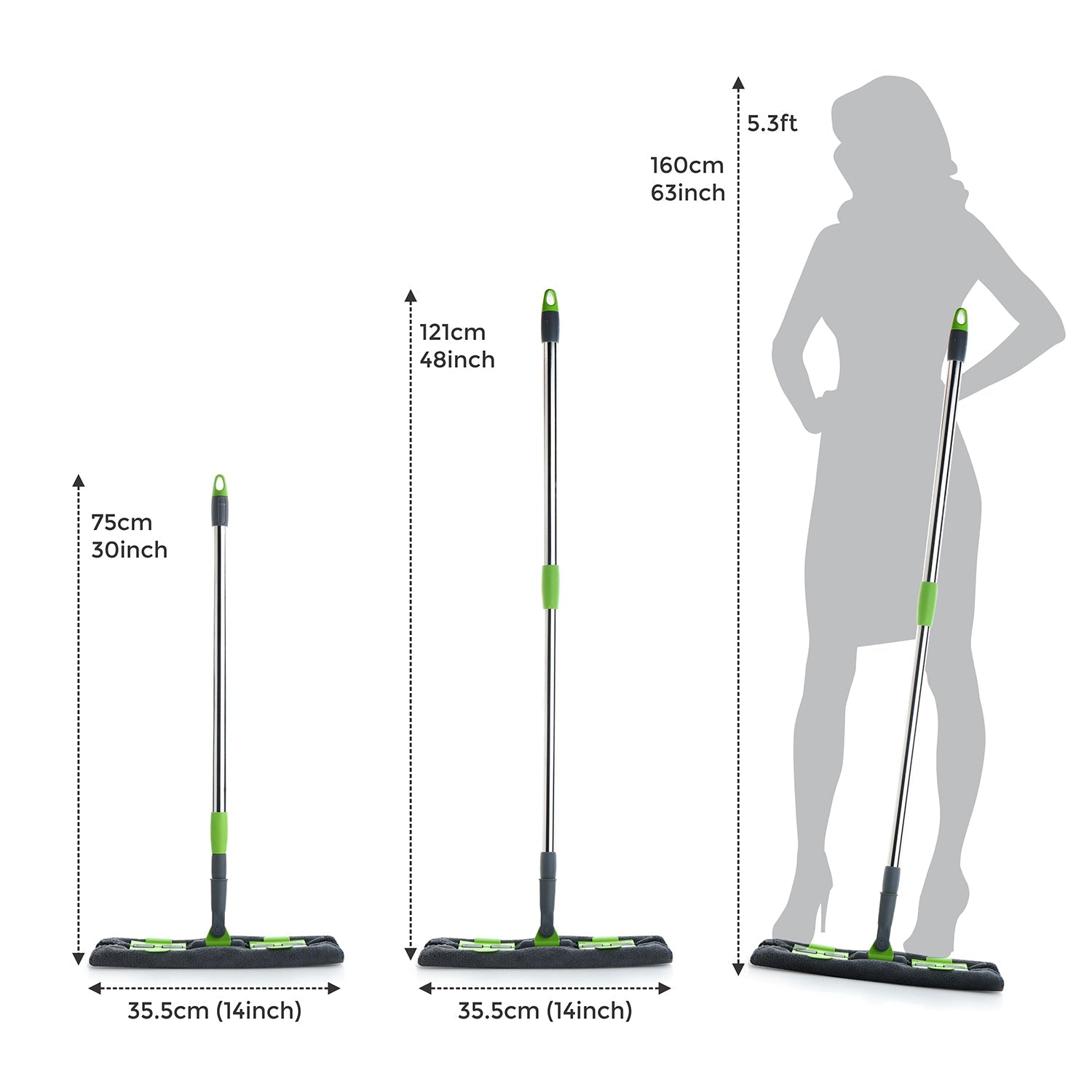 ALVENZA Microfiber Flat Mop – Wet & Dry, 360° Rotating Head | Ganesh