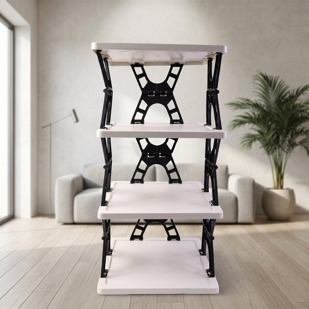 Multipurpose Foldable 4 Layer Storage Rack Space Saving Organizer - Detail View 7