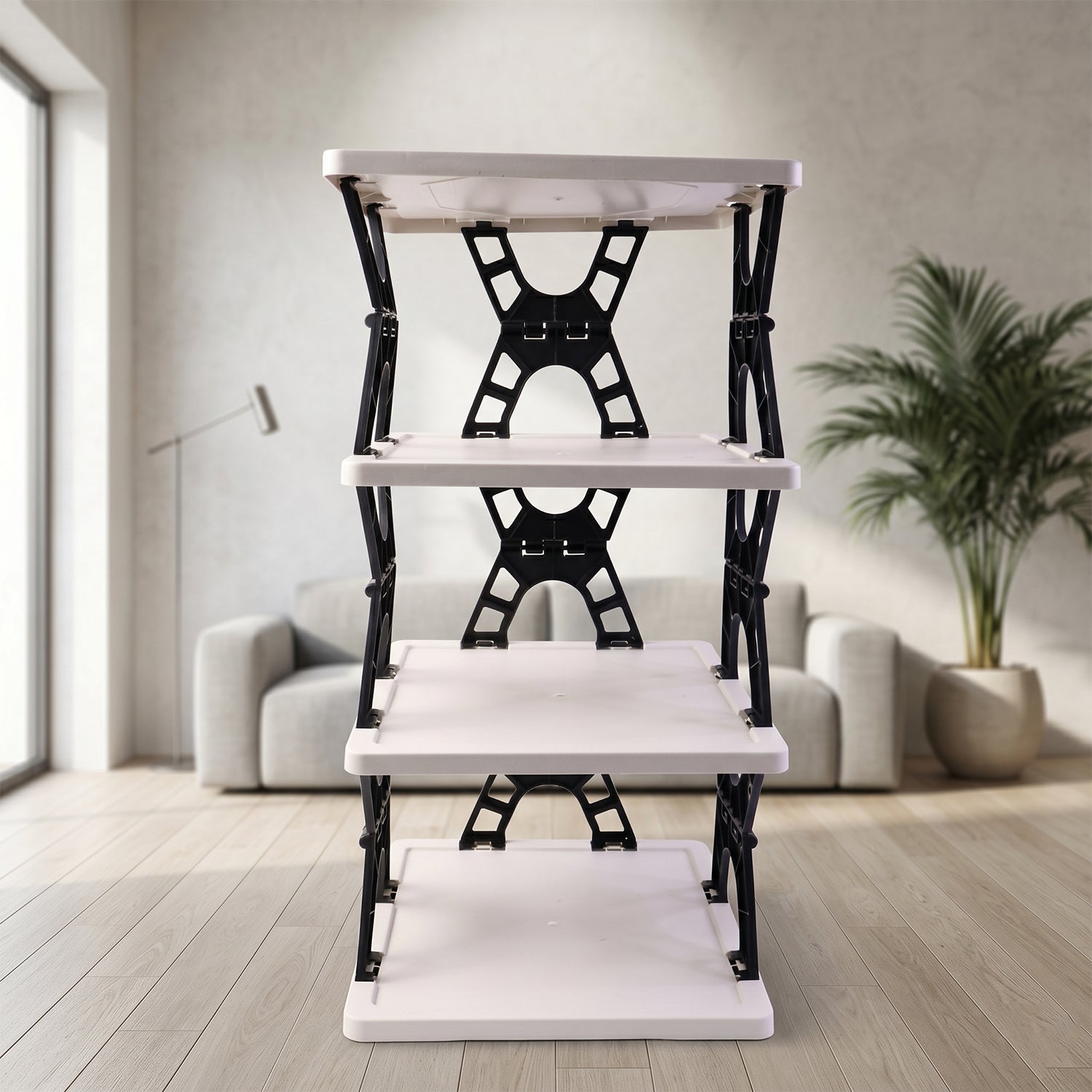Multipurpose Foldable 4 Layer Storage Rack Space Saving Organizer - Detail View 7
