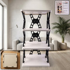 Multipurpose Foldable 4 Layer Storage Rack Space Saving Organizer - Side View