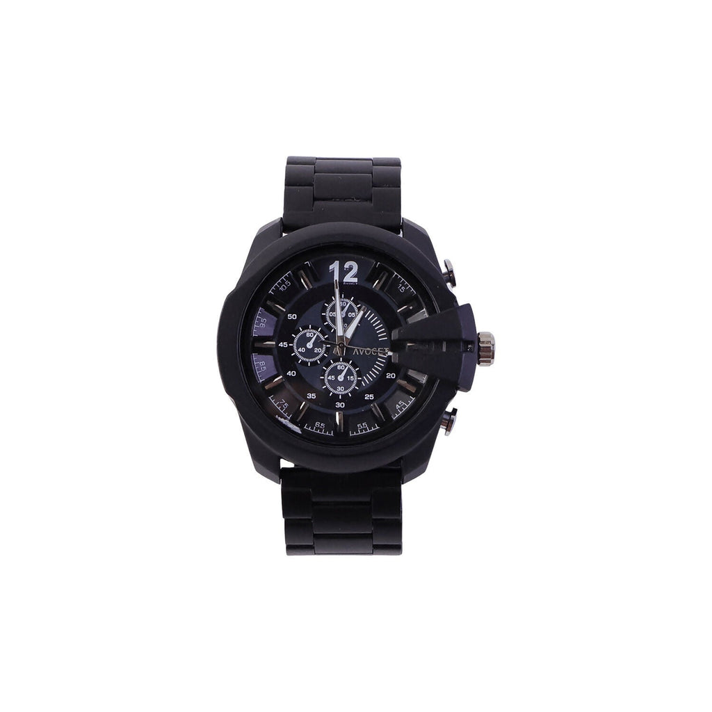 Black Analog Chronograph Watch – Elegant & Multi-functional Style