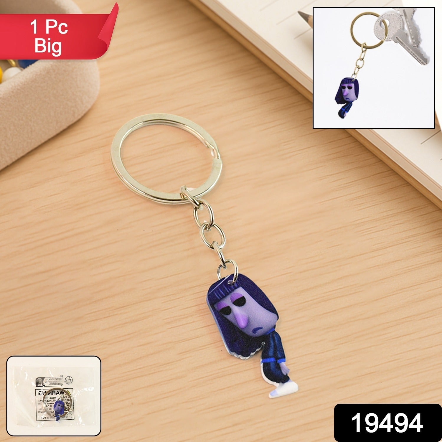 ALVENZA Big Cartoon Character Keychain – Bold Acrylic & Metal Charm