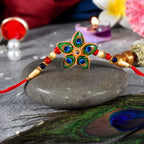 ALVENZA Mor Pankh Rakhi - Unique Star-Shaped Peacock Design for Raksha Bandhan