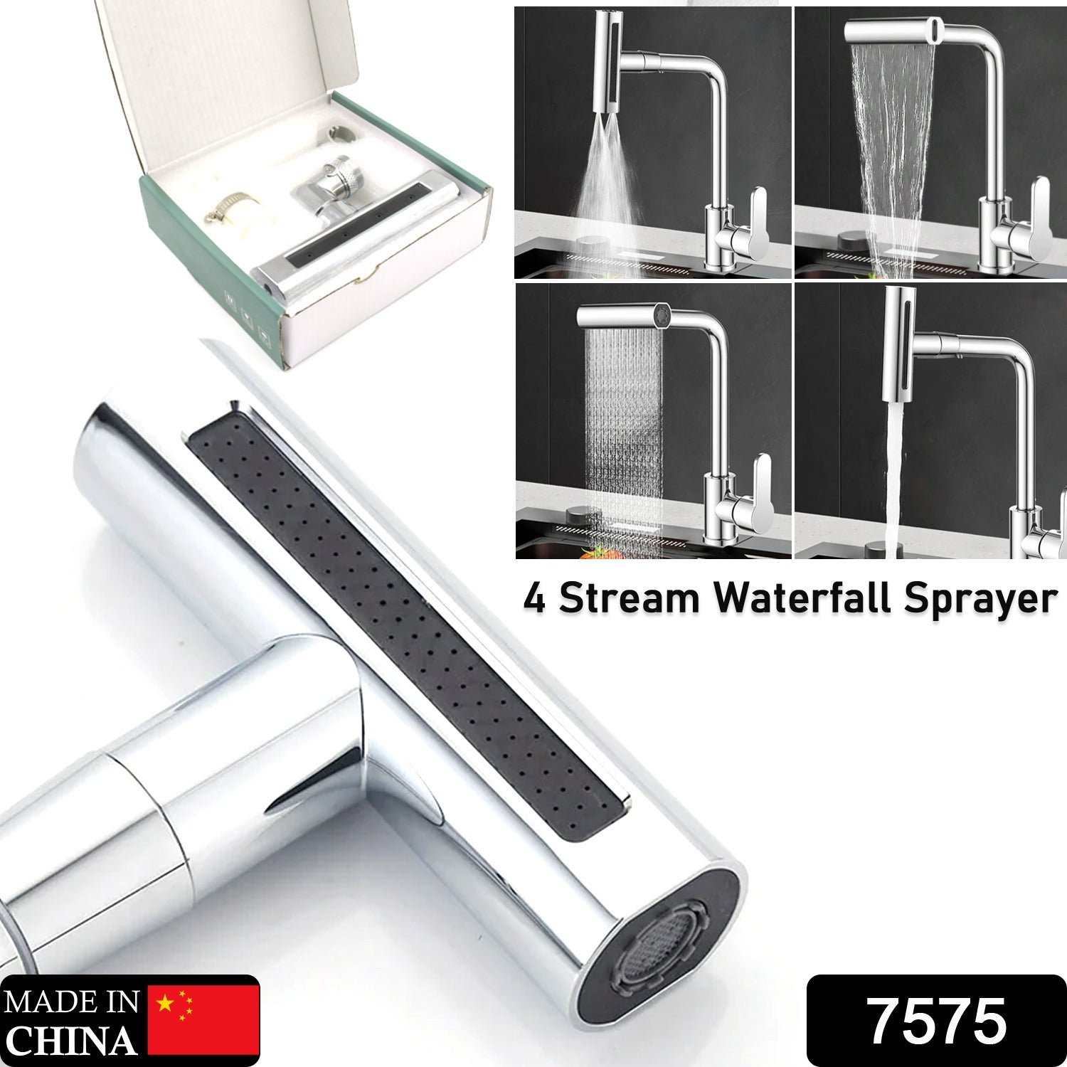 ALVENZA Kitchen Faucet Extender – 360° Rotating Waterfall | Mist & Relax
