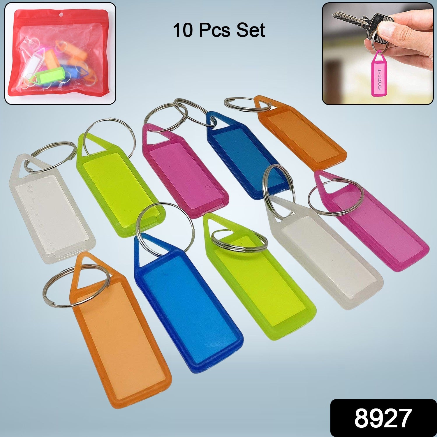 ALVENZA Plastic Keychain Tags – 10-Pc Set for Easy Key Organization