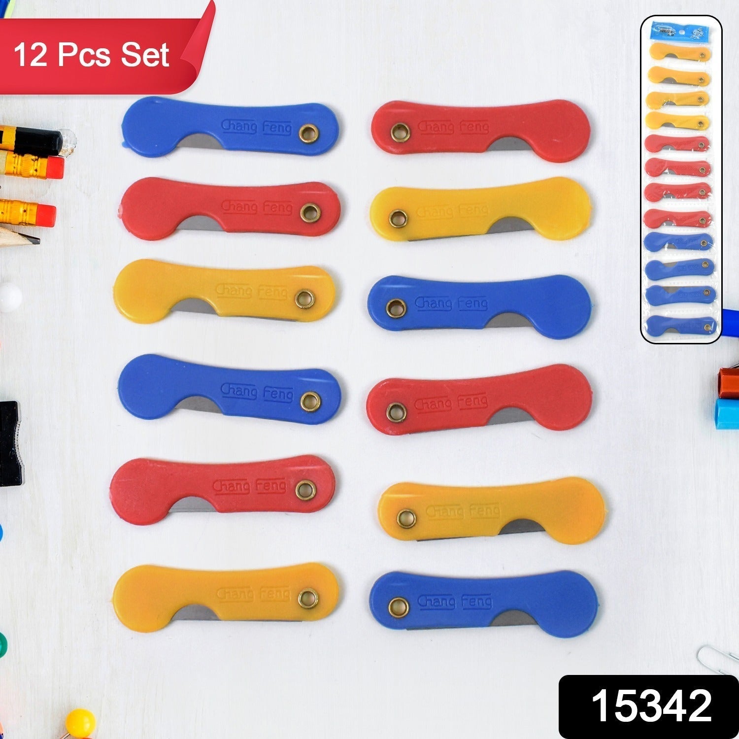 Mini Paper Cutter Knife Multicolour 12-Pack | CutNova - Side View