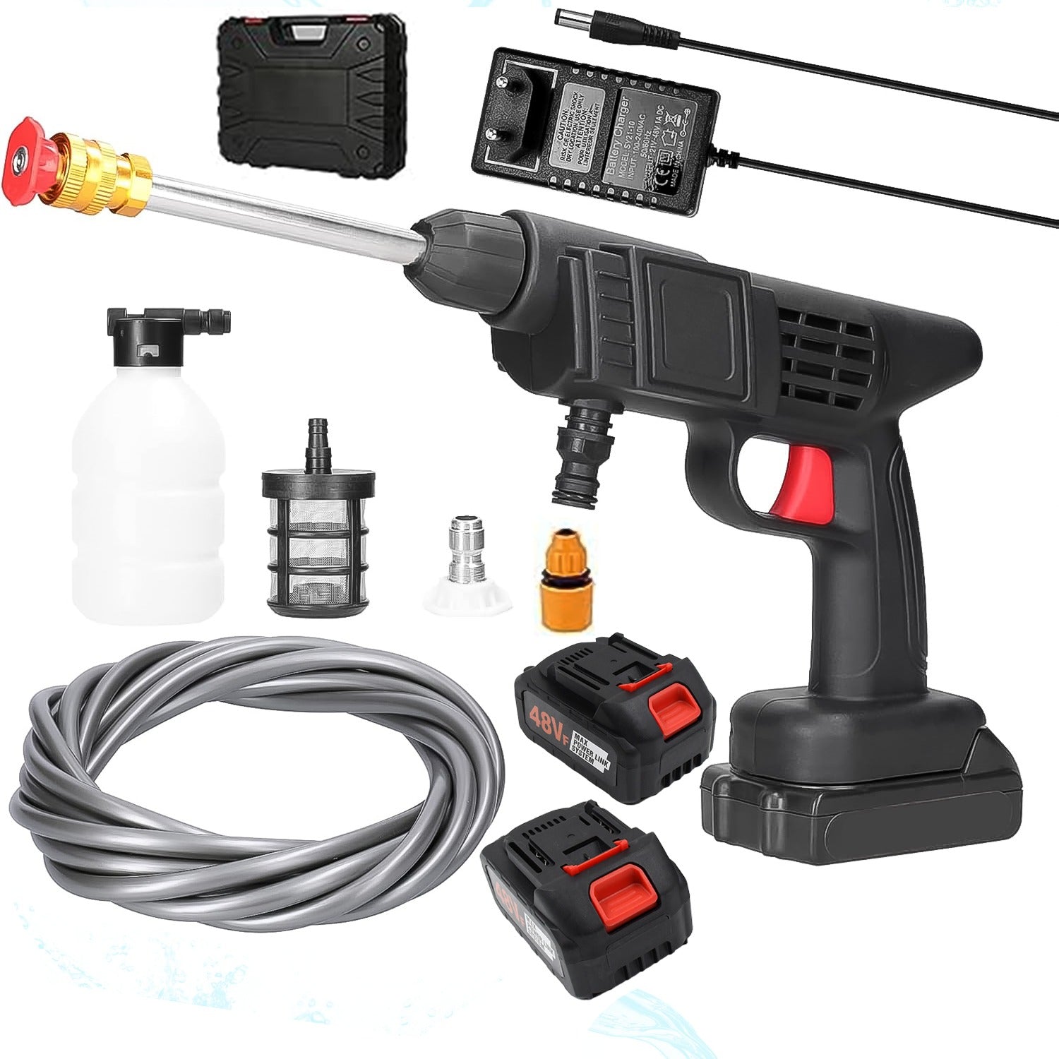 ALVENZA Cordless Car Washer – 48V Double Battery High Pressure | Carivox