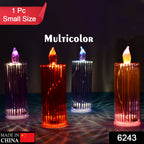 LED Crystal Candle Glitter Swirling Multicolor Decor | Styleva - Side View