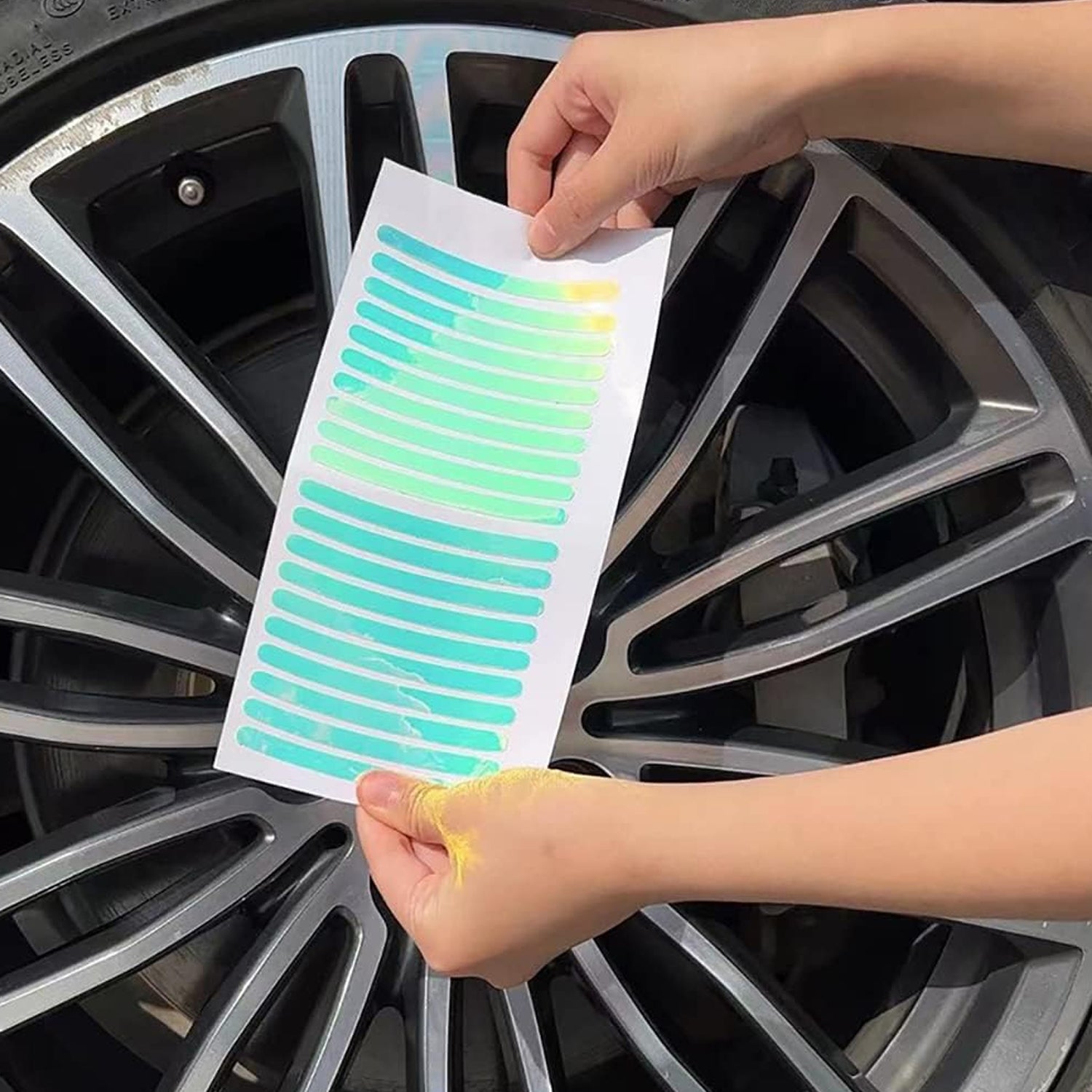 ALVENZA Reflective Car Wheel Stickers – Multicolored 20 Pcs for Night Safety | Velvet Wheels