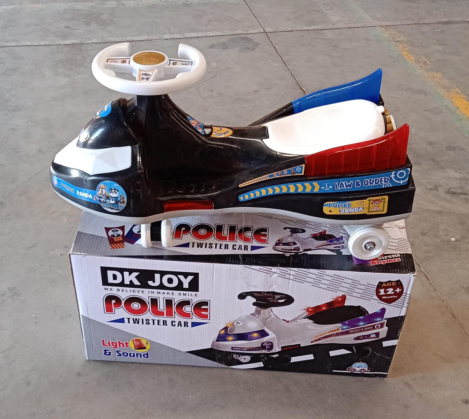 ALVENZA Police Ride-On Toy Car – Musical Lights & Safe for Kids