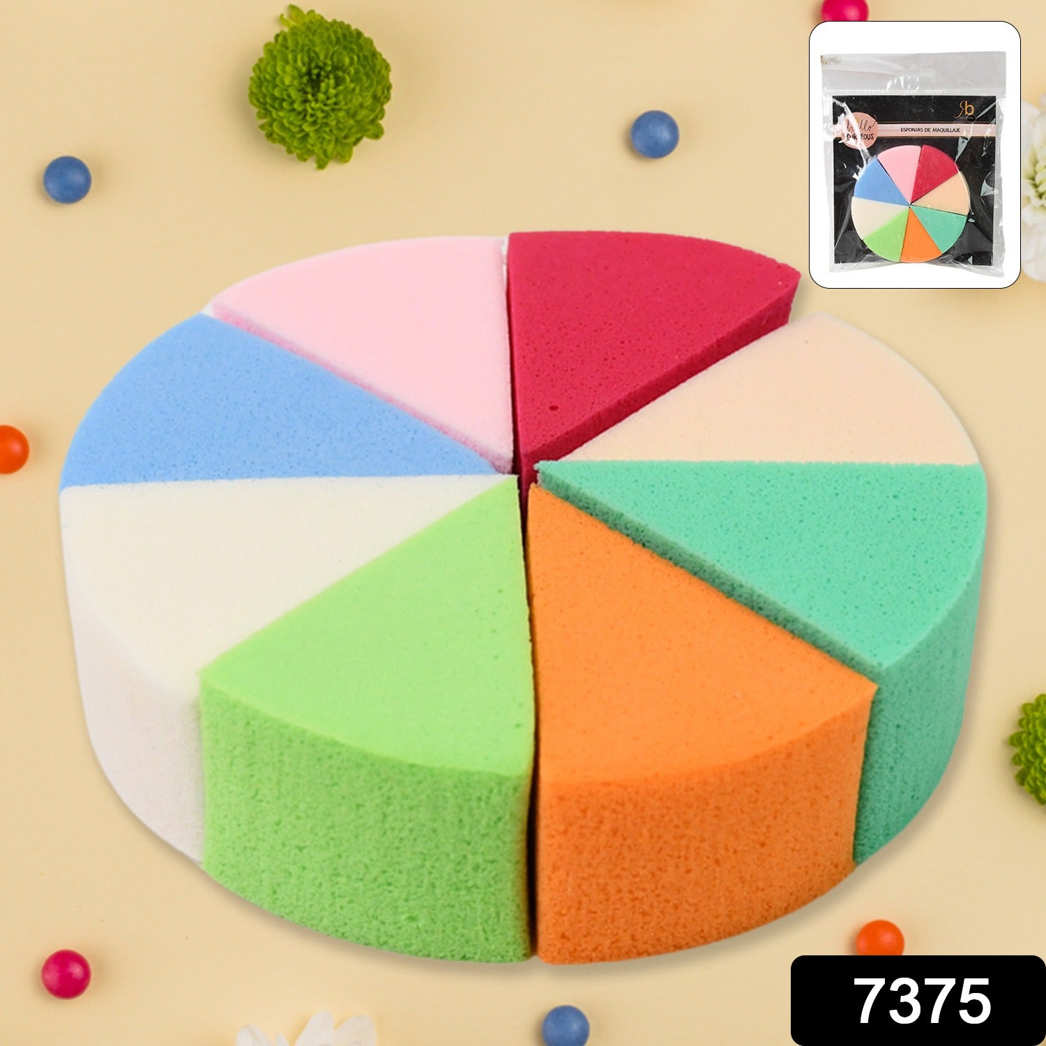 Triangle Makeup Sponge 8 Pcs Set for Flawless Blending | BeautyBare - Side View
